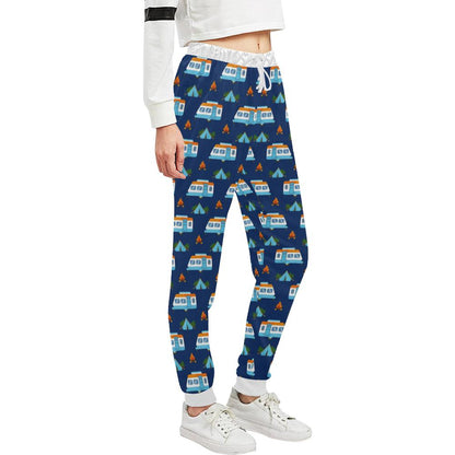Camper Pattern Camping Themed No 3 Print Unisex Casual Sweatpants (Model L11)-JTAMIGO.COM