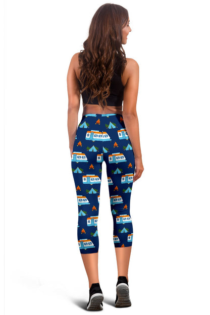 Camper Pattern Camping Themed No 3 Print Women Capris