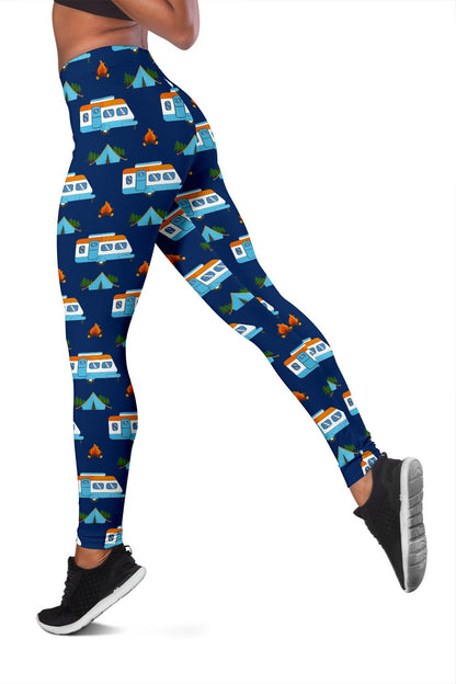 Camper Pattern Camping Themed No 3 Print Women Leggings