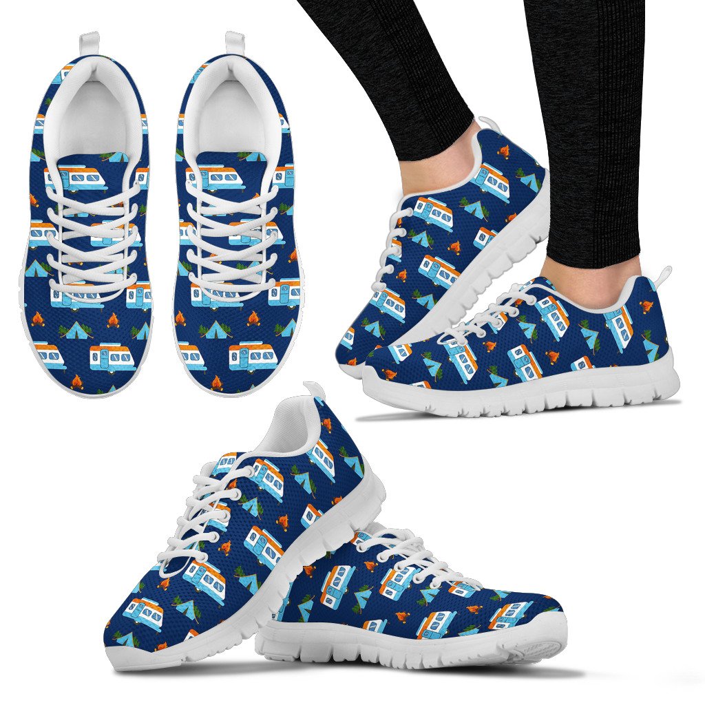 Camper Pattern Camping Themed No 3 Print Women Sneakers Shoes