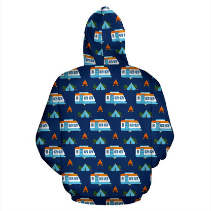 Camper Pattern Camping Themed No 3 Print Zip Up Hoodie