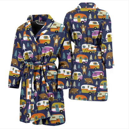 Camper Pattern Print Design 04 Men Bathrobe-JORJUNE.COM