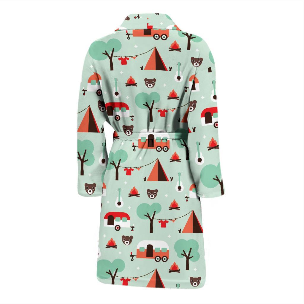 Camper Tent Pattern Print Design 01 Men Bathrobe-JORJUNE.COM