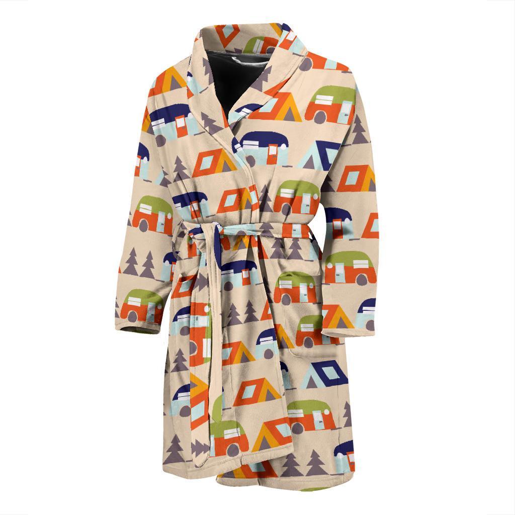 Camper Tent Pattern Print Design 03 Men Bathrobe-JORJUNE.COM