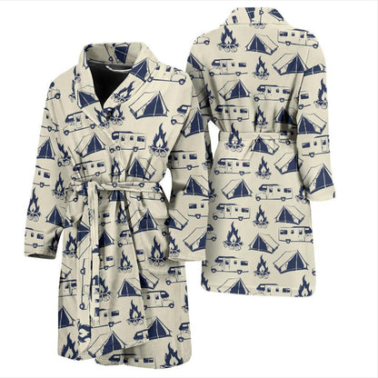 Campfire Pattern Print Design 01 Men Bathrobe-JORJUNE.COM
