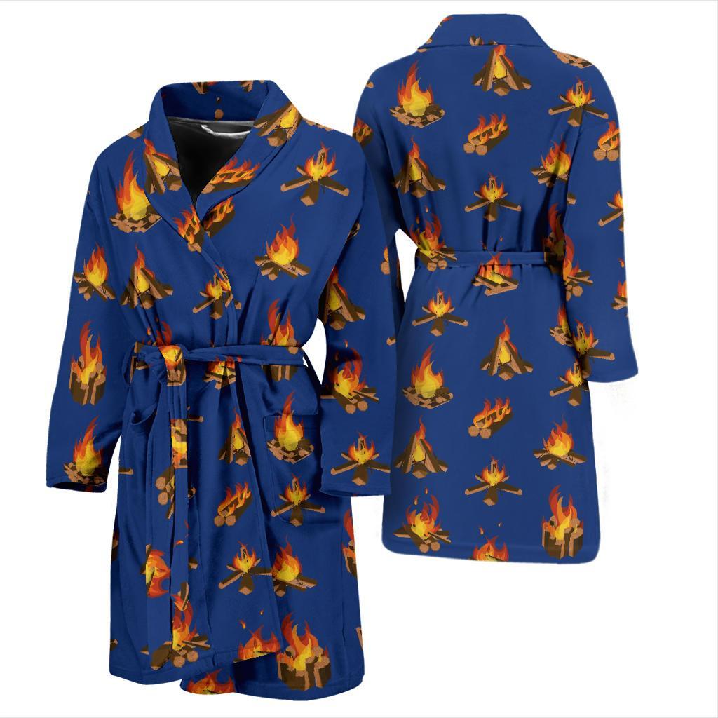 Campfire Pattern Print Design 03 Men Bathrobe-JORJUNE.COM