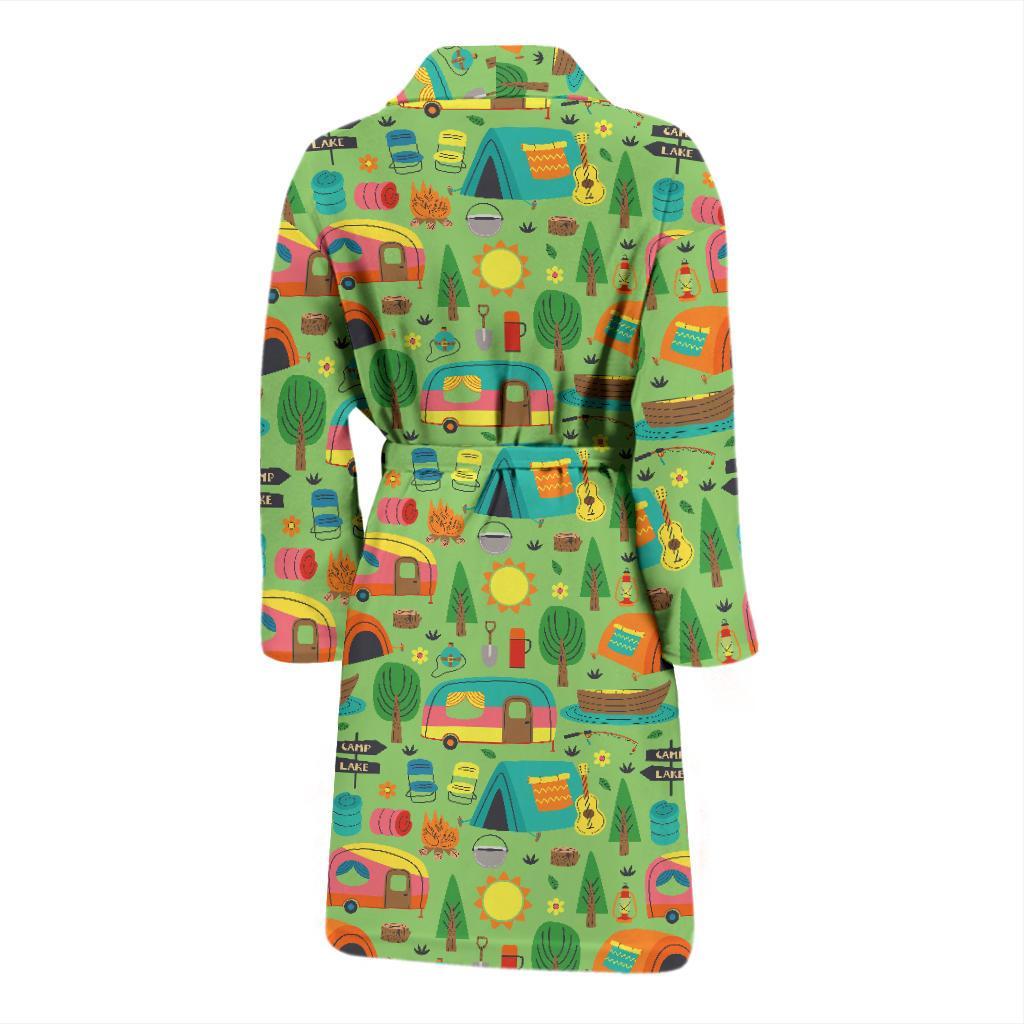 Camping Camper Pattern Print Design 04 Men Bathrobe-JORJUNE.COM