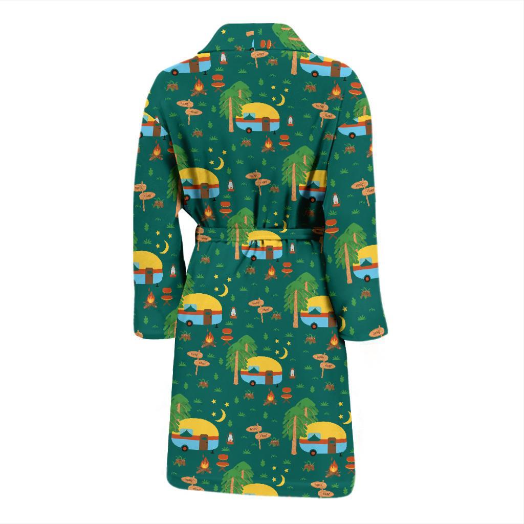 Camping Camper Pattern Print Design 06 Men Bathrobe-JORJUNE.COM