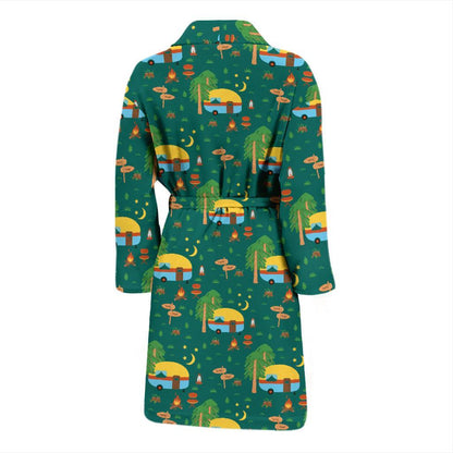 Camping Camper Pattern Print Design 06 Men Bathrobe-JORJUNE.COM