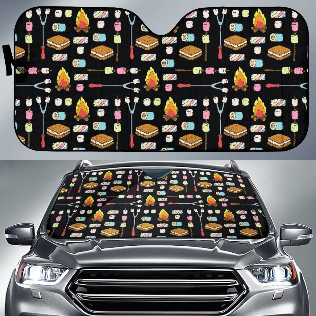 Camping Campfire Marshmallows Car Sun Shade For Windshield
