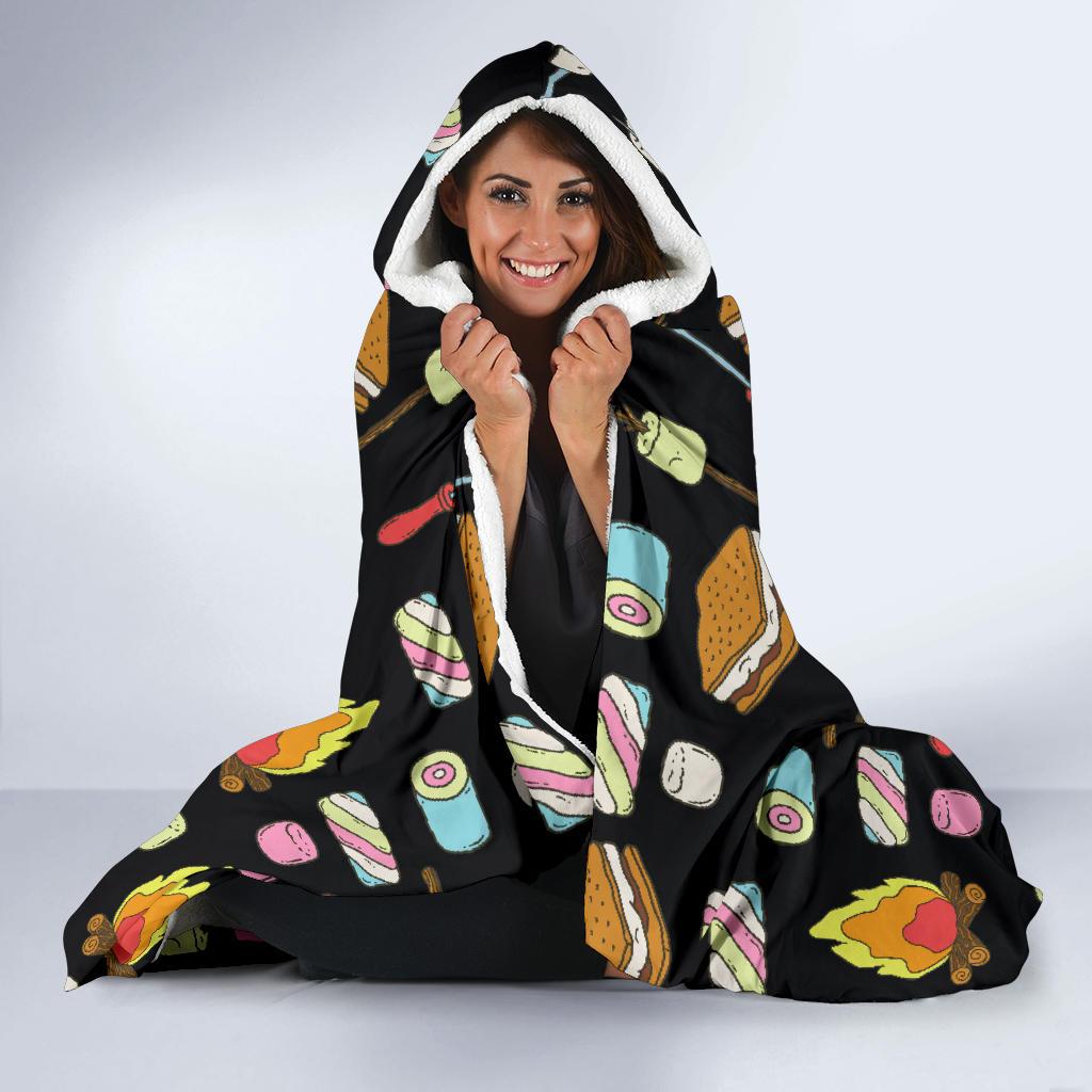 Camping Campfire Marshmallows Hooded Blanket-JTAMIGO.COM