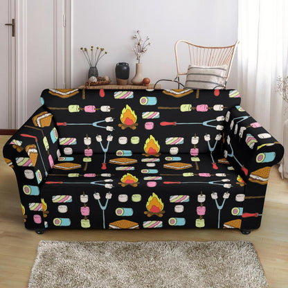 Camping Campfire Marshmallows Loveseat Slipcover-JTAMIGO.COM
