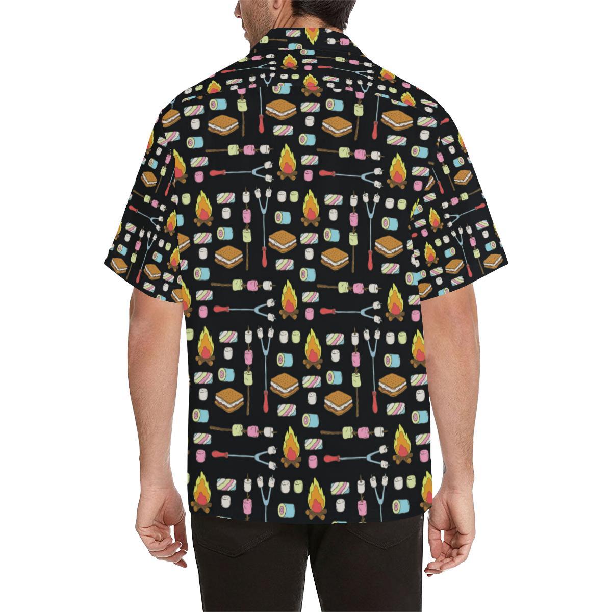 Camping Campfire Marshmallows Men Aloha Hawaiian Shirt