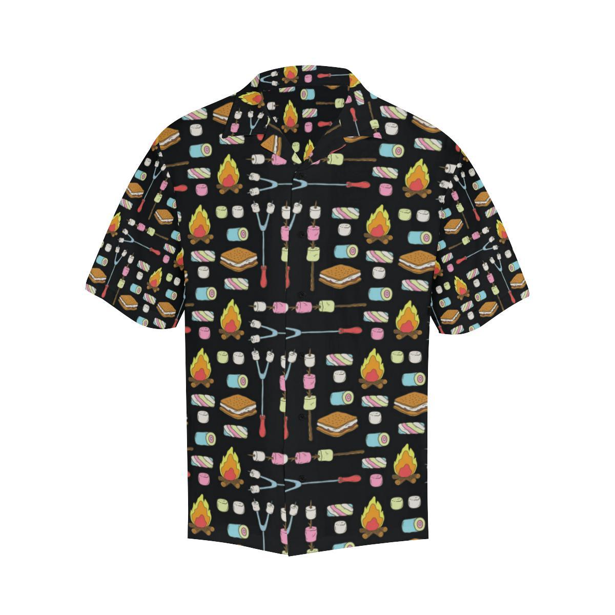 Camping Campfire Marshmallows Men Aloha Hawaiian Shirt