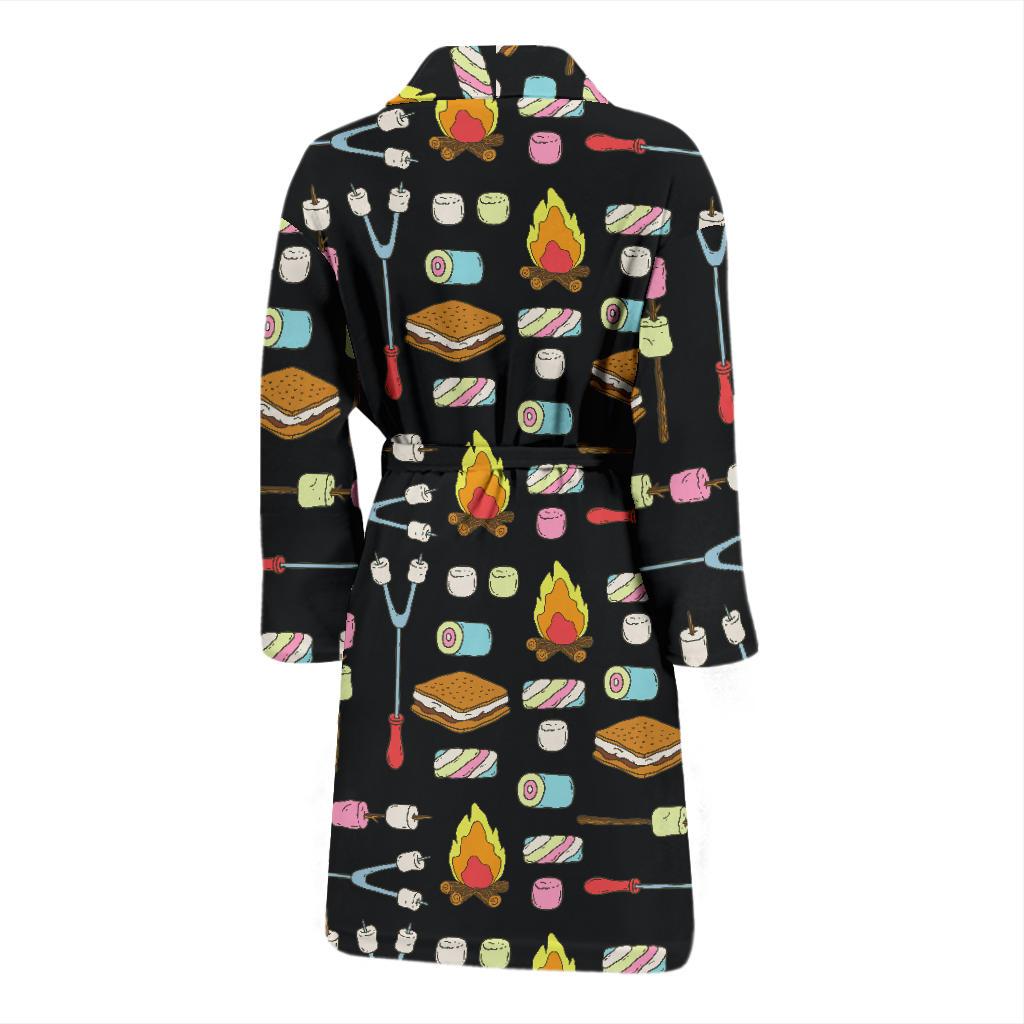 Camping Campfire Marshmallows Men Bath Robe-JTAMIGO.COM