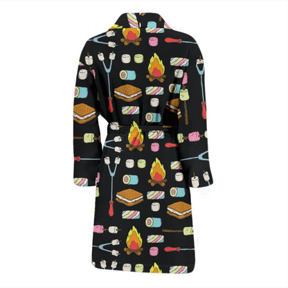 Camping Campfire Marshmallows Men Bath Robe-JTAMIGO.COM