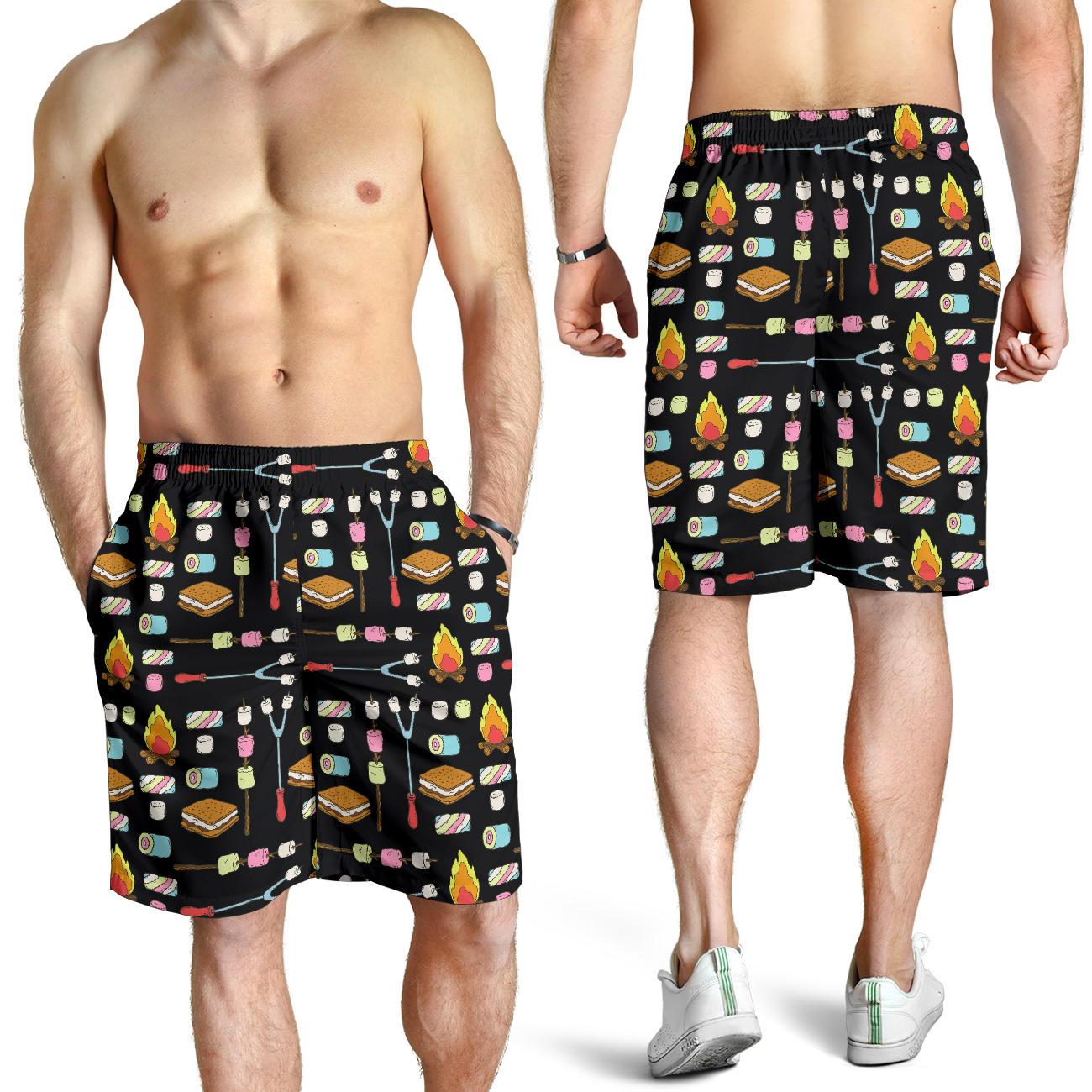 Camping Campfire Marshmallows Mens Shorts-JTAMIGO.COM