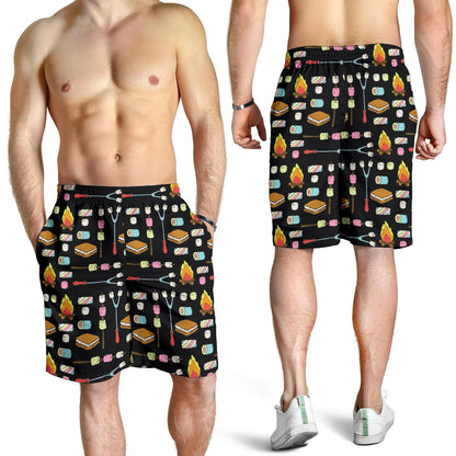 Camping Campfire Marshmallows Mens Shorts-JTAMIGO.COM