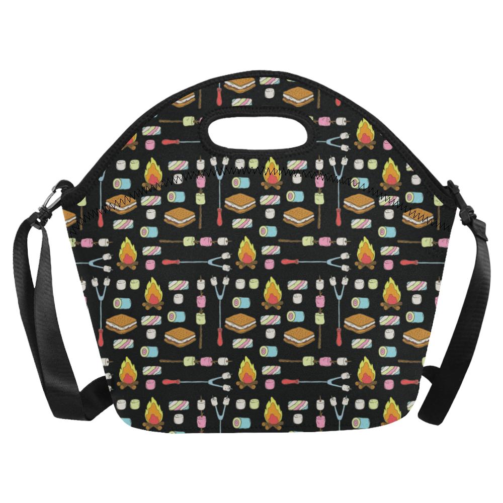 Camping Campfire Marshmallows Neoprene Lunch Bag (Model 1669)(Large)-JTAMIGO.COM