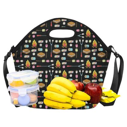 Camping Campfire Marshmallows Neoprene Lunch Bag (Model 1669)(Large)-JTAMIGO.COM