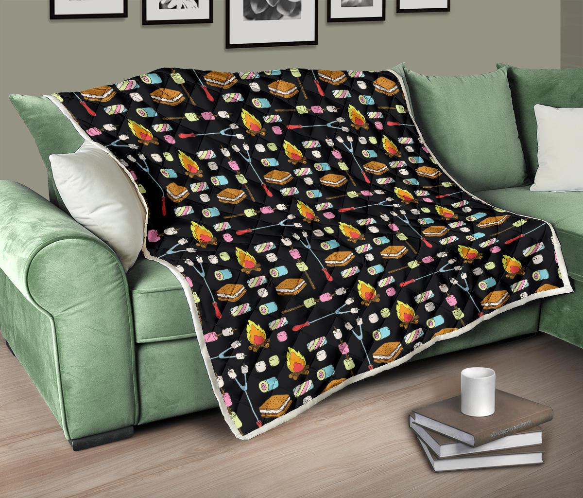 Camping Campfire Marshmallows Premium Quilt-JTAMIGO.COM