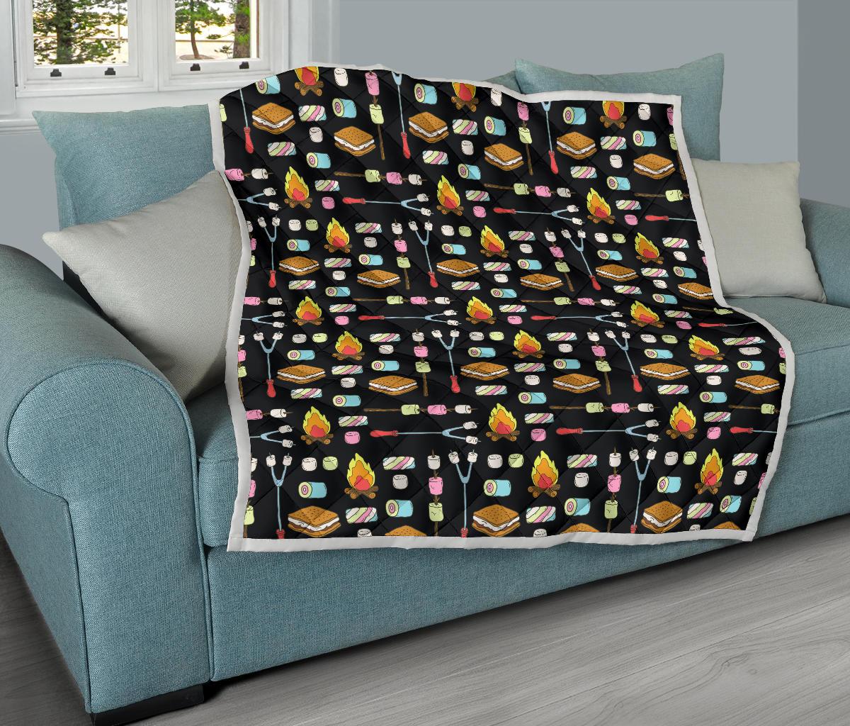Camping Campfire Marshmallows Premium Quilt-JTAMIGO.COM