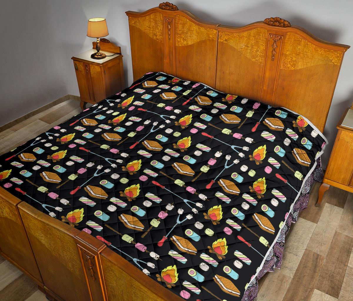 Camping Campfire Marshmallows Premium Quilt-JTAMIGO.COM