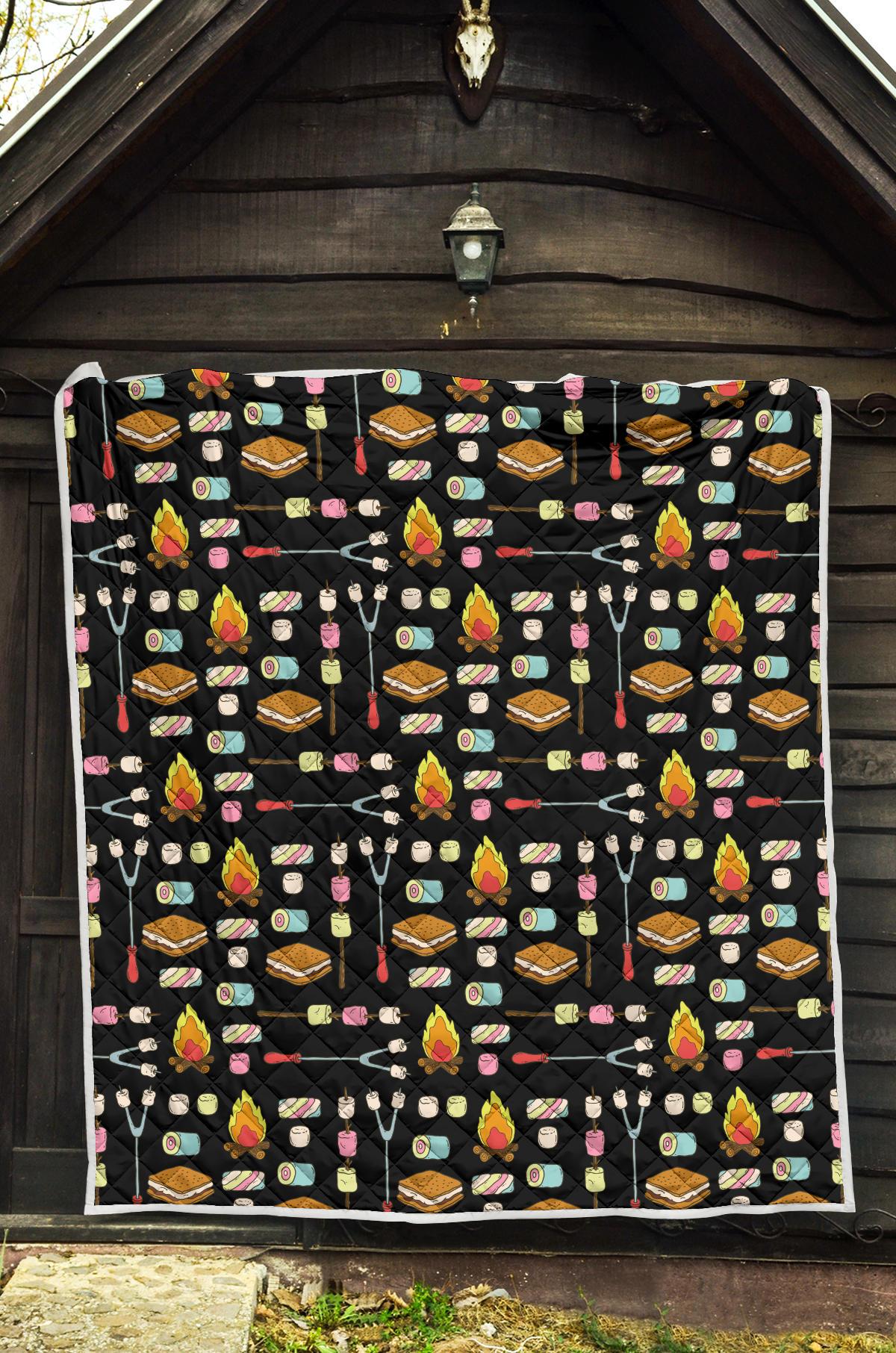 Camping Campfire Marshmallows Premium Quilt-JTAMIGO.COM