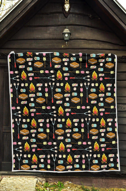 Camping Campfire Marshmallows Premium Quilt-JTAMIGO.COM
