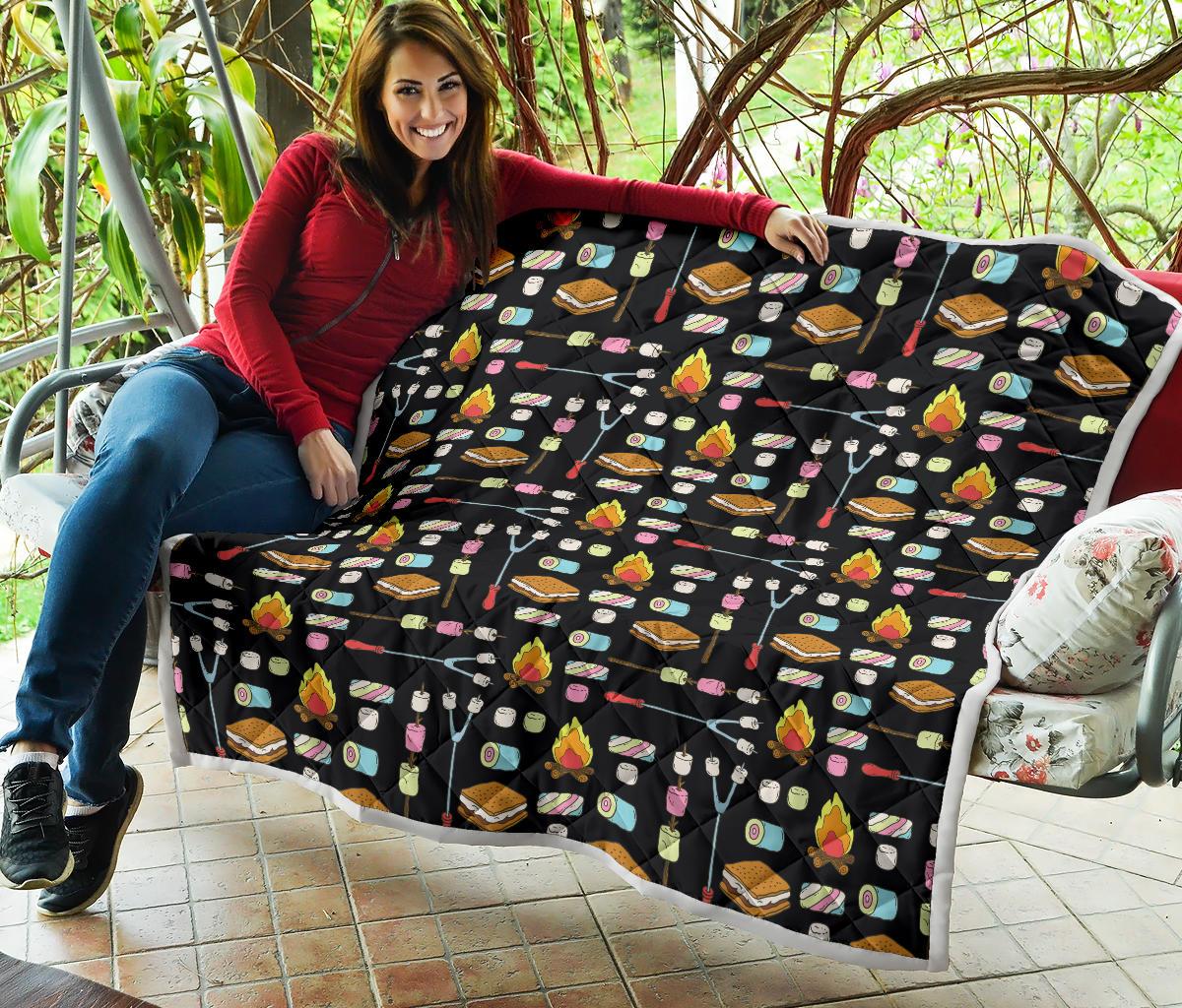 Camping Campfire Marshmallows Premium Quilt-JTAMIGO.COM