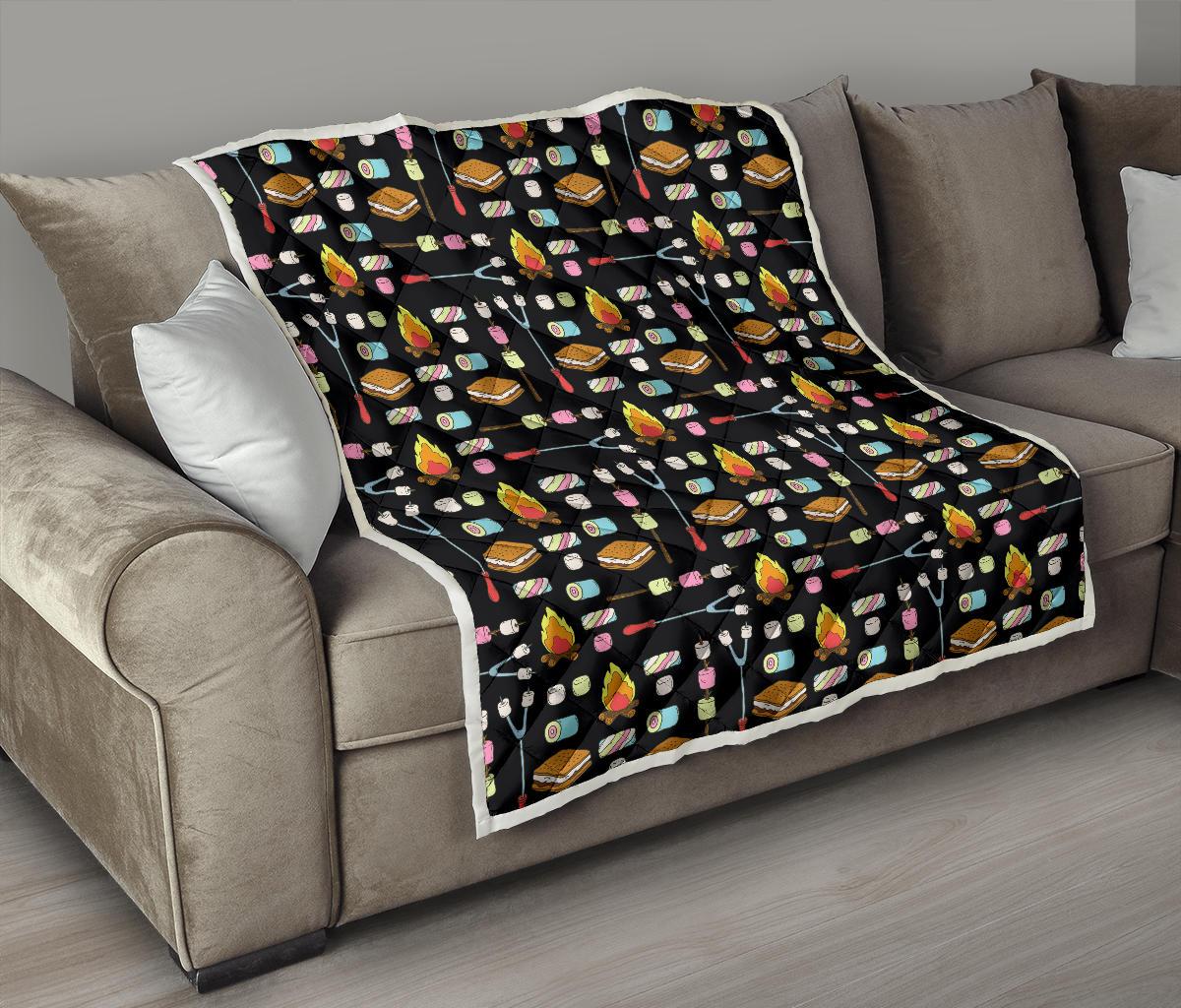 Camping Campfire Marshmallows Premium Quilt-JTAMIGO.COM