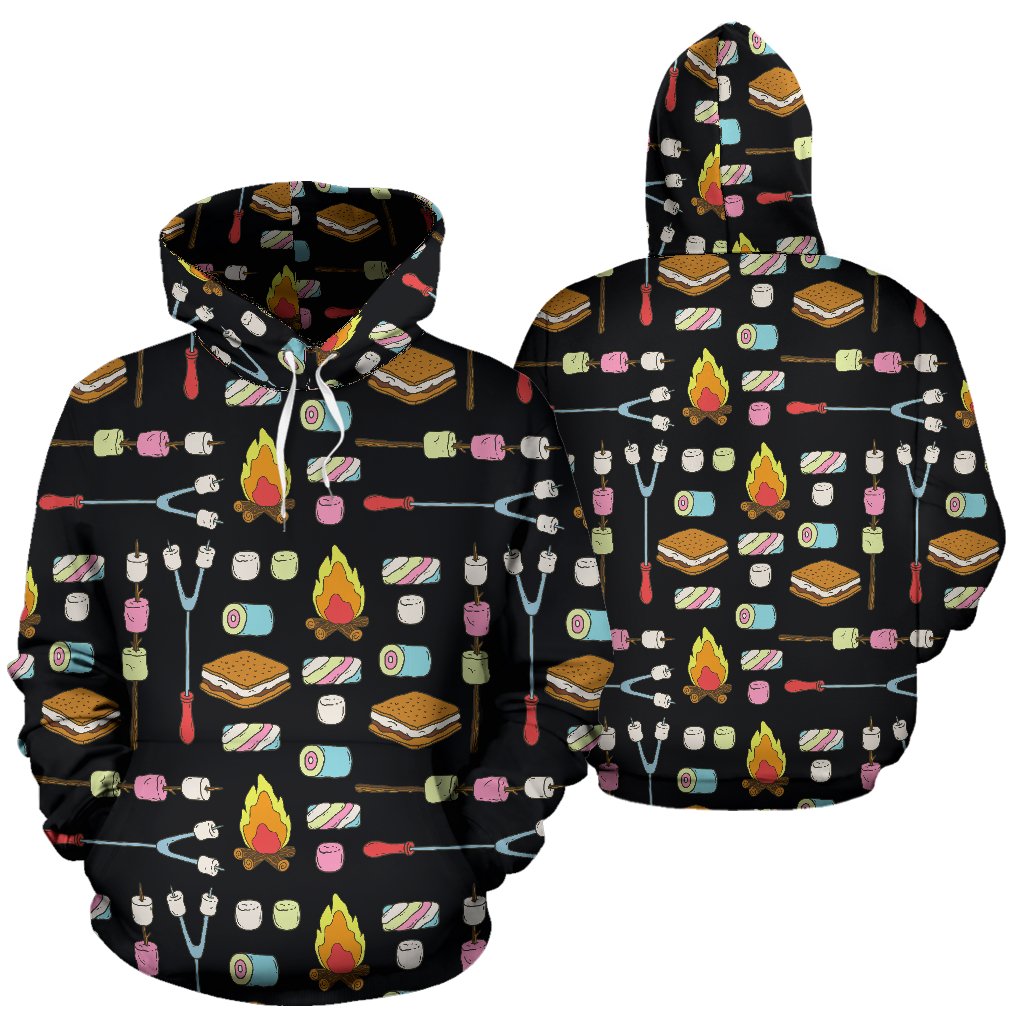 Camping Campfire Marshmallows Pullover Hoodie