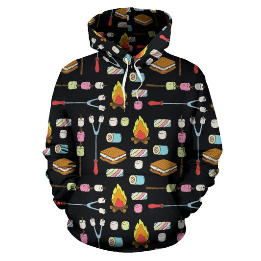 Camping Campfire Marshmallows Pullover Hoodie