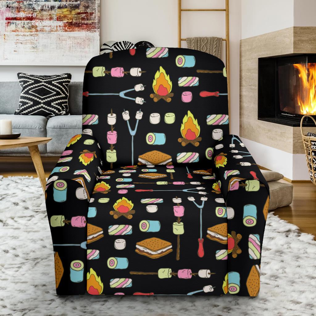 Camping Campfire Marshmallows Single Sofa Slipcover -JTAMIGO.COM