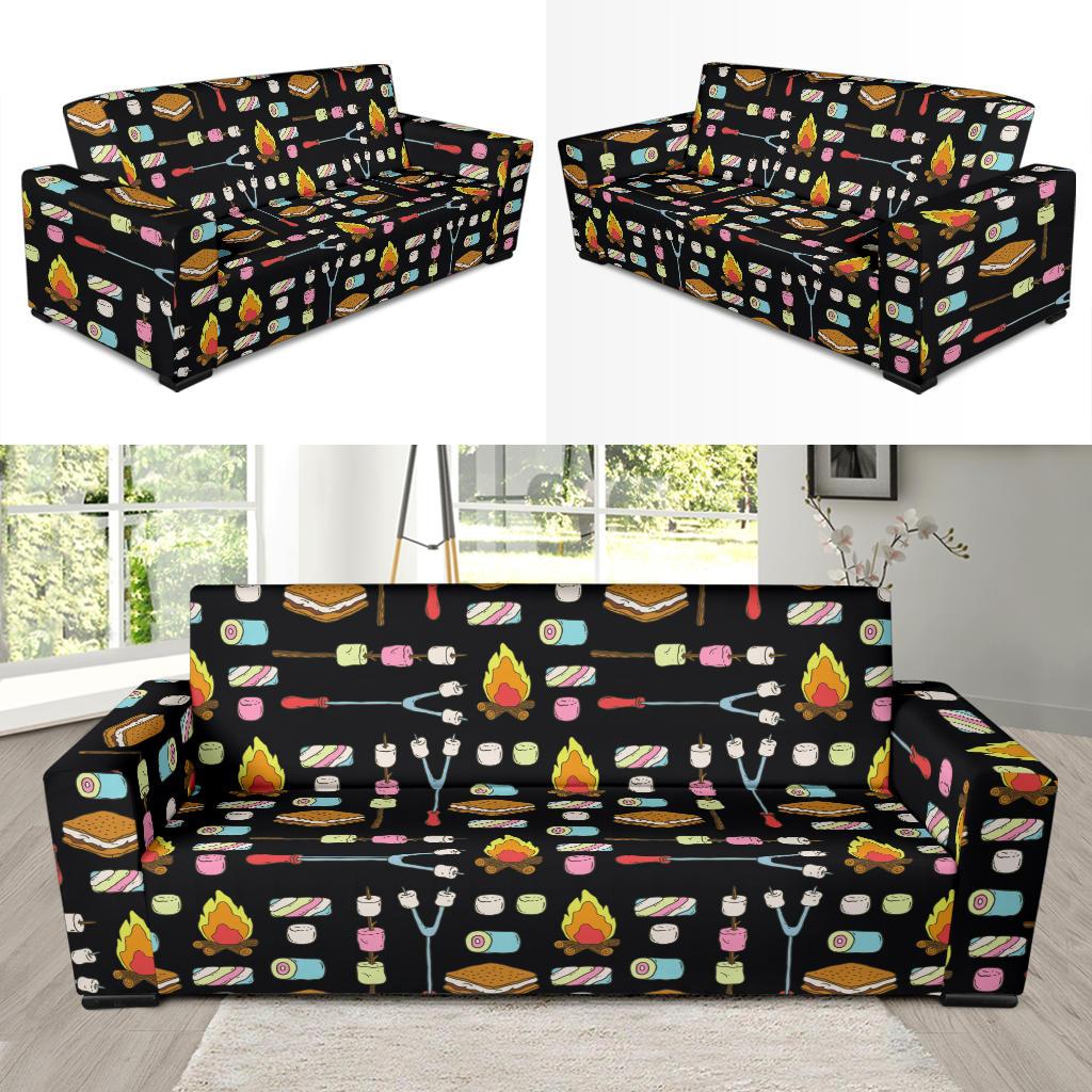 Camping Campfire Marshmallows Sofa Slipcover-JTAMIGO.COM