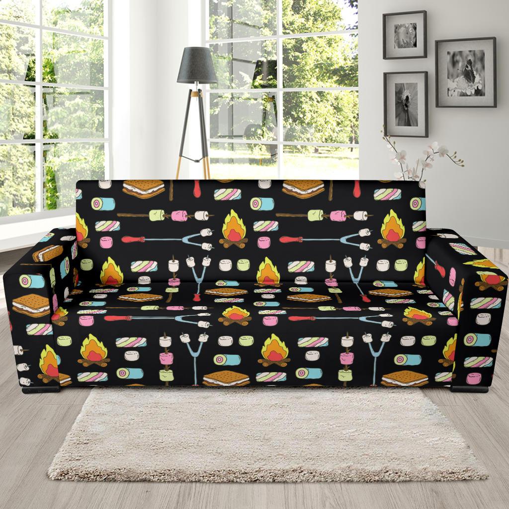 Camping Campfire Marshmallows Sofa Slipcover-JTAMIGO.COM