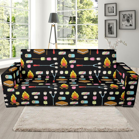 Camping Campfire Marshmallows Sofa Slipcover-JTAMIGO.COM
