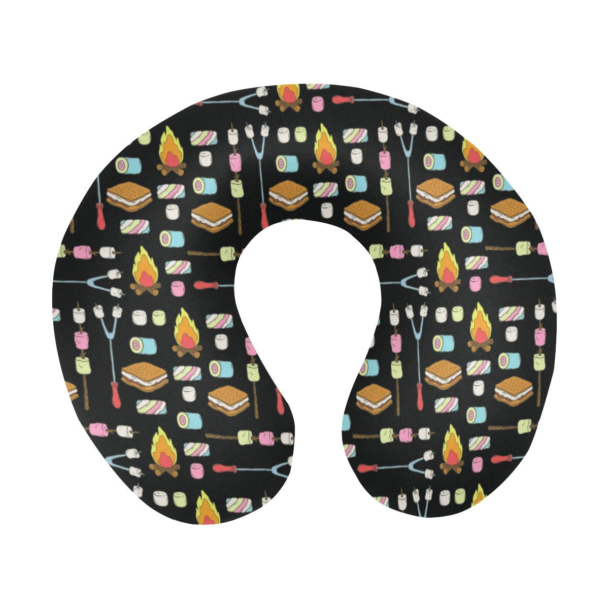 Camping Campfire Marshmallows U-Shaped Travel Neck Pillow-JTAMIGO.COM
