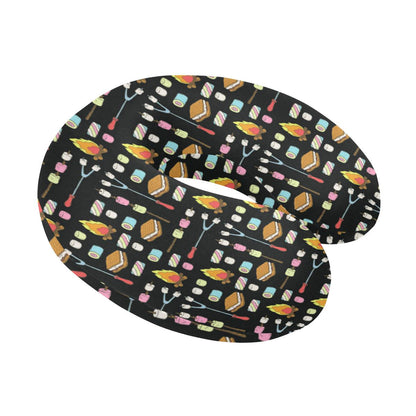 Camping Campfire Marshmallows U-Shaped Travel Neck Pillow-JTAMIGO.COM