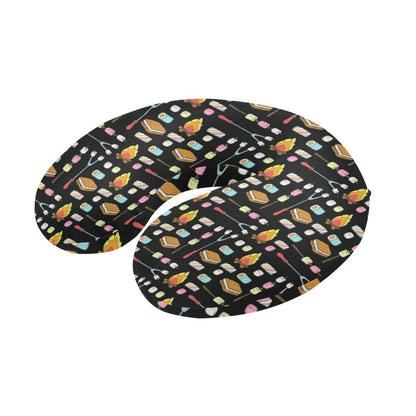 Camping Campfire Marshmallows U-Shaped Travel Neck Pillow-JTAMIGO.COM