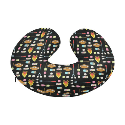 Camping Campfire Marshmallows U-Shaped Travel Neck Pillow-JTAMIGO.COM