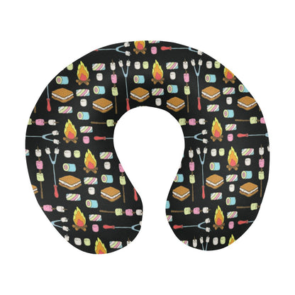 Camping Campfire Marshmallows U-Shaped Travel Neck Pillow-JTAMIGO.COM