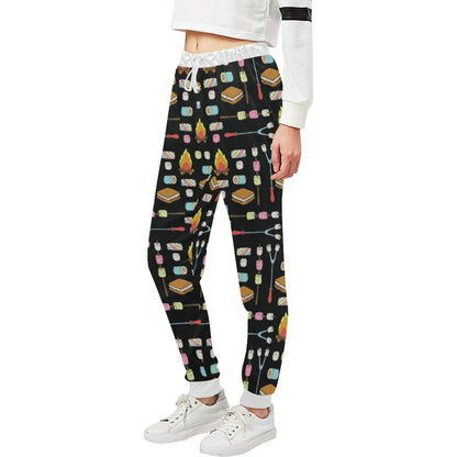 Camping Campfire Marshmallows Unisex Casual Sweatpants (Model L11)-JTAMIGO.COM