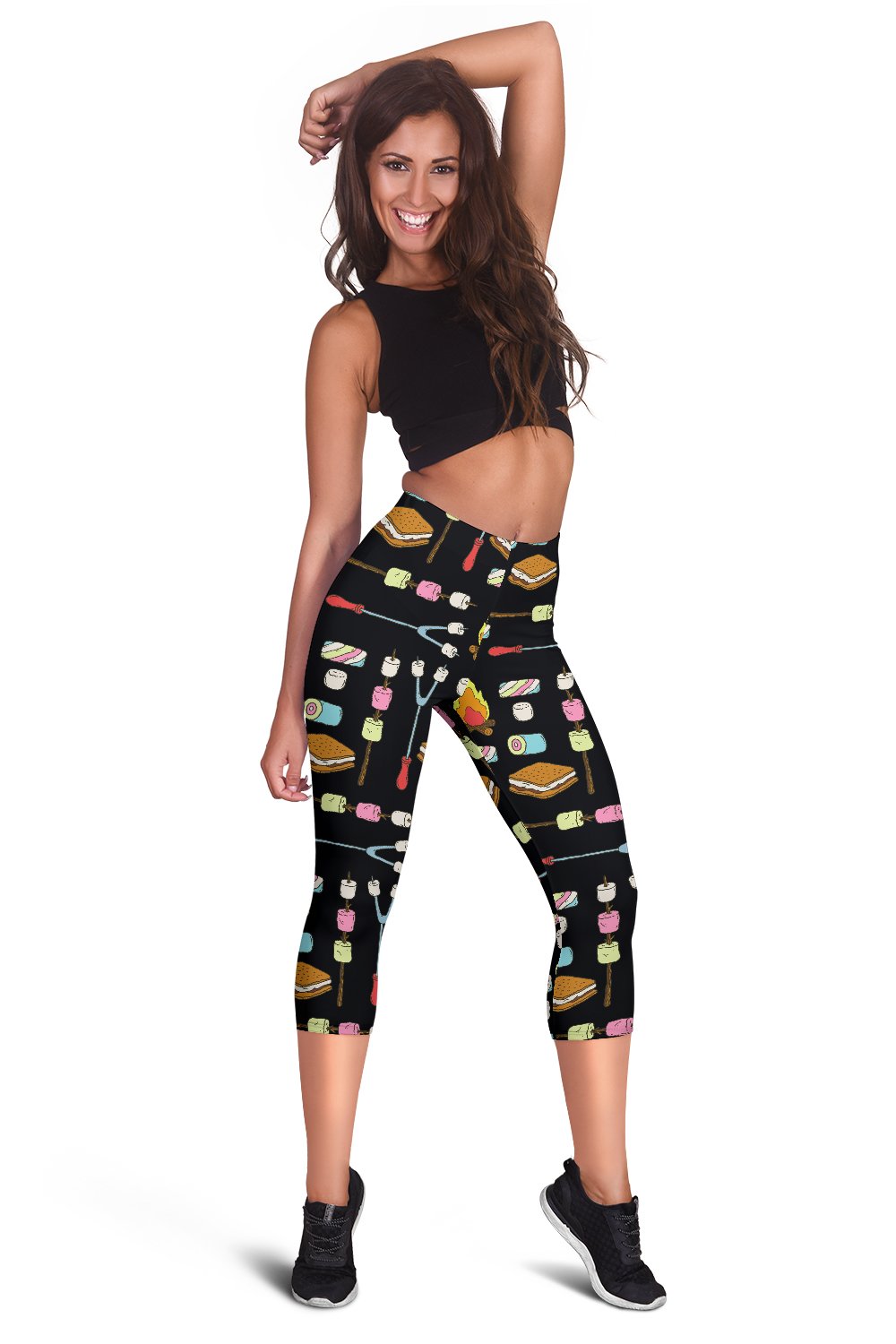 Camping Campfire Marshmallows Women Capris