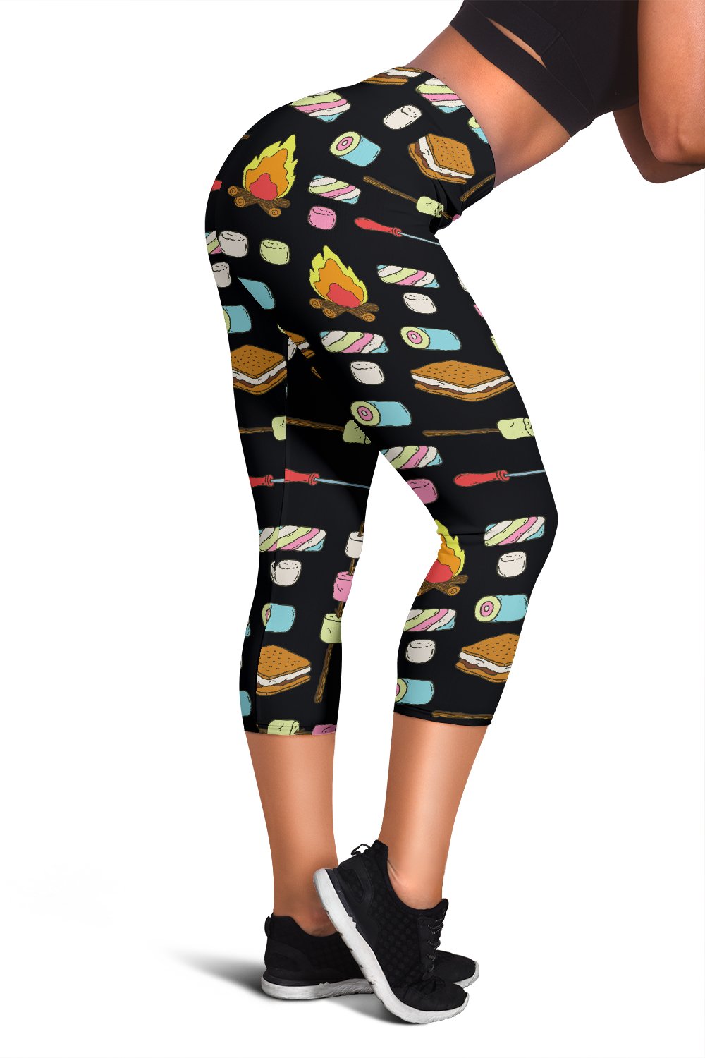 Camping Campfire Marshmallows Women Capris