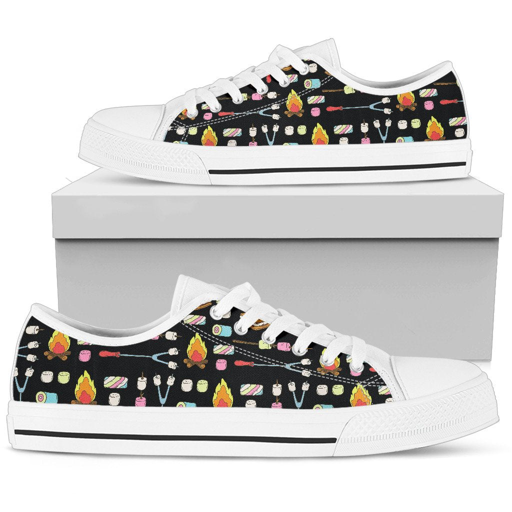 Camping Campfire Marshmallows Women Low Top Shoes