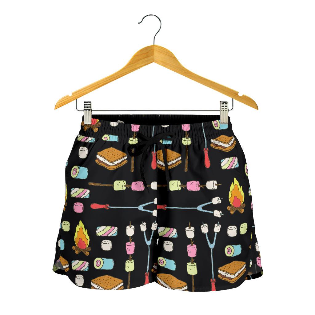 Camping Campfire Marshmallows Women Shorts-JTAMIGO.COM