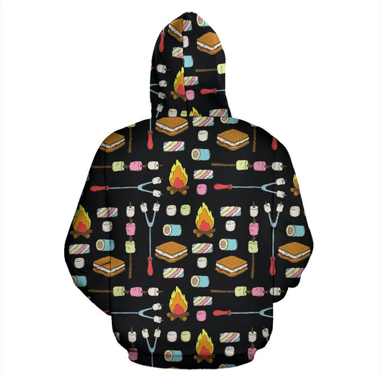 Camping Campfire Marshmallows Zip Up Hoodie