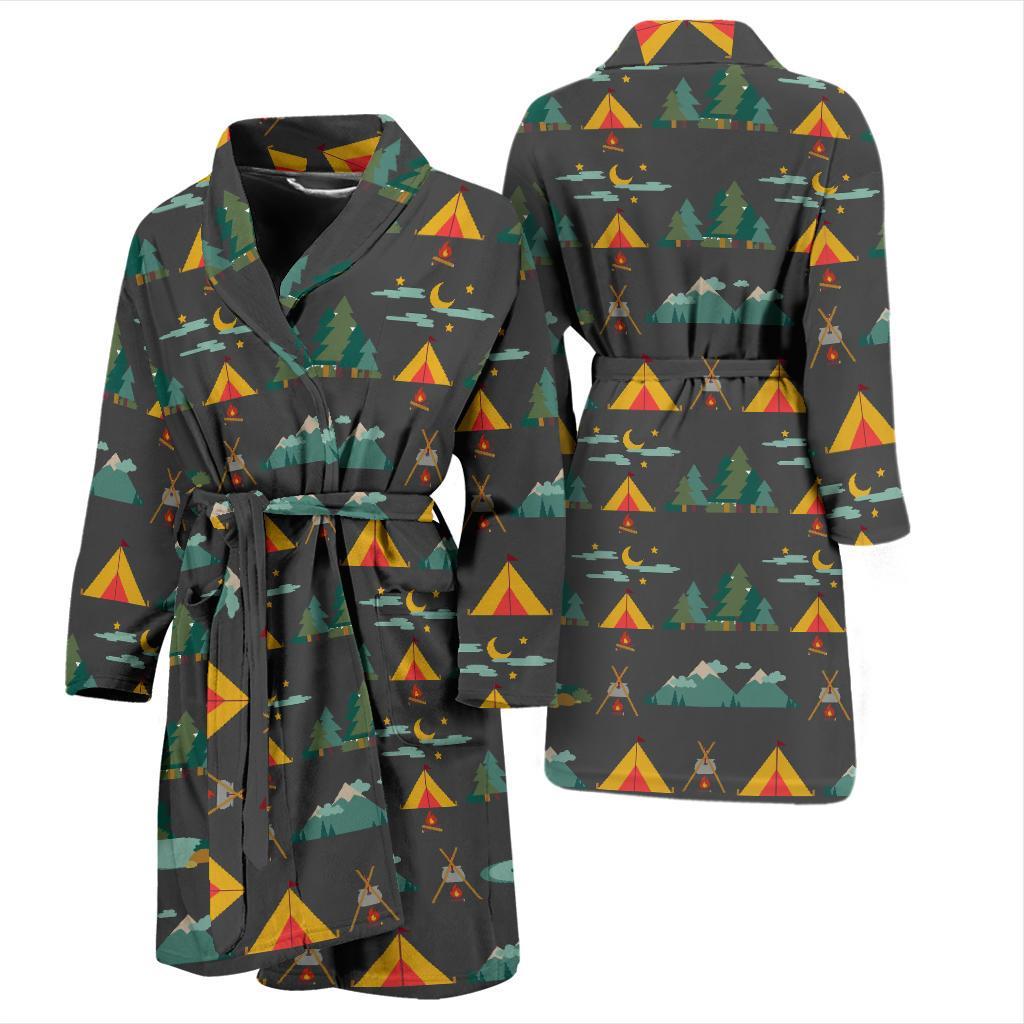 Camping Tent Pattern Print Design 03 Men Bathrobe-JORJUNE.COM
