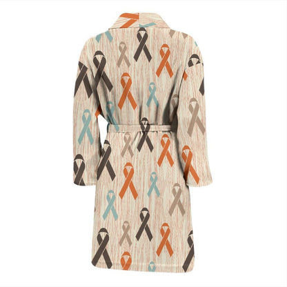 Cancer Awareness Pattern Print Design 01 Men Bathrobe-JORJUNE.COM